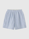 Youth Blue and White Seersucker FB Shorts