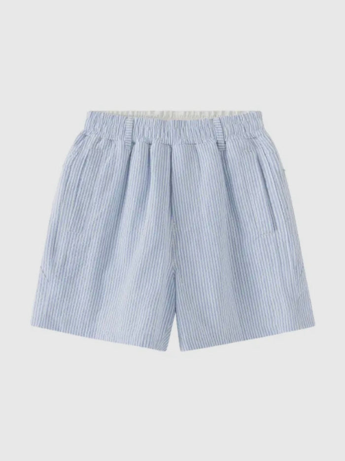 Youth Blue and White Seersucker FB Shorts